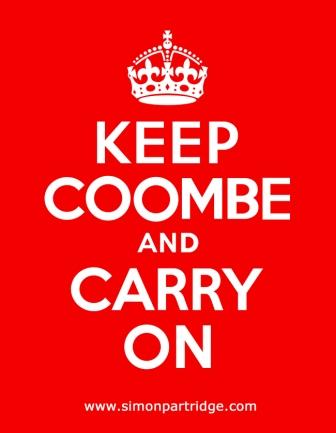 "Keep Coombe and Carry On" postcard front from Simon Partridge