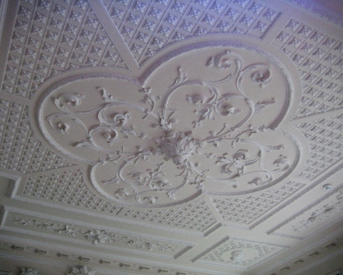 Georgian plaster relief ceiling at Lytham Hall