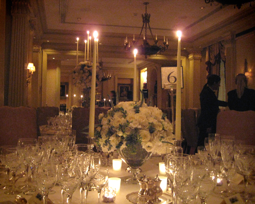 Candlelit wedding reception in London