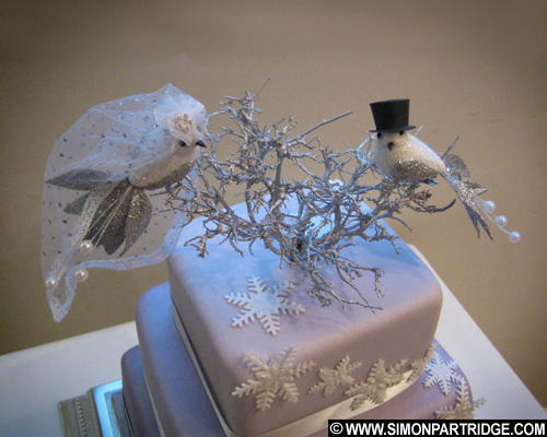 Winter Christmas wedding cake topper